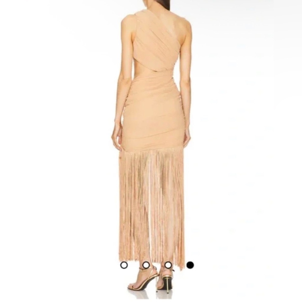 Michael Costello Tania One Shoulder Gown in Sand Neutral size S - Picture 2 of 7